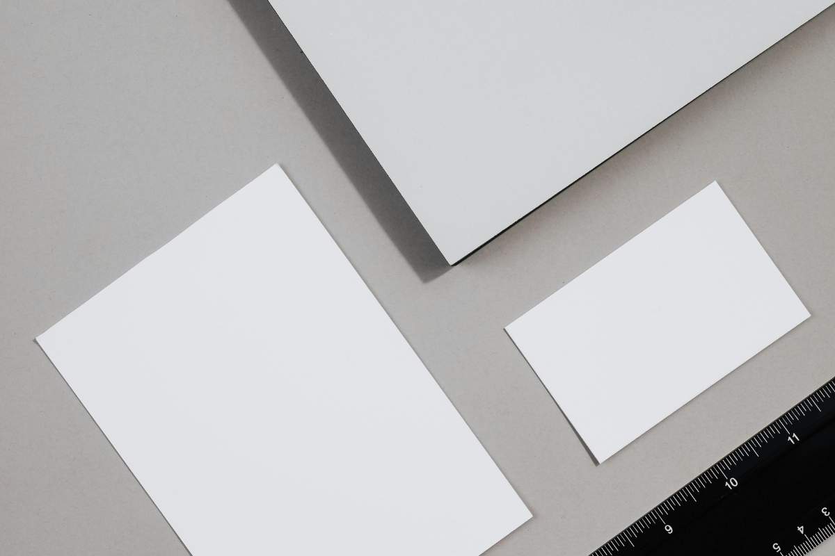 Set of different paper sizes